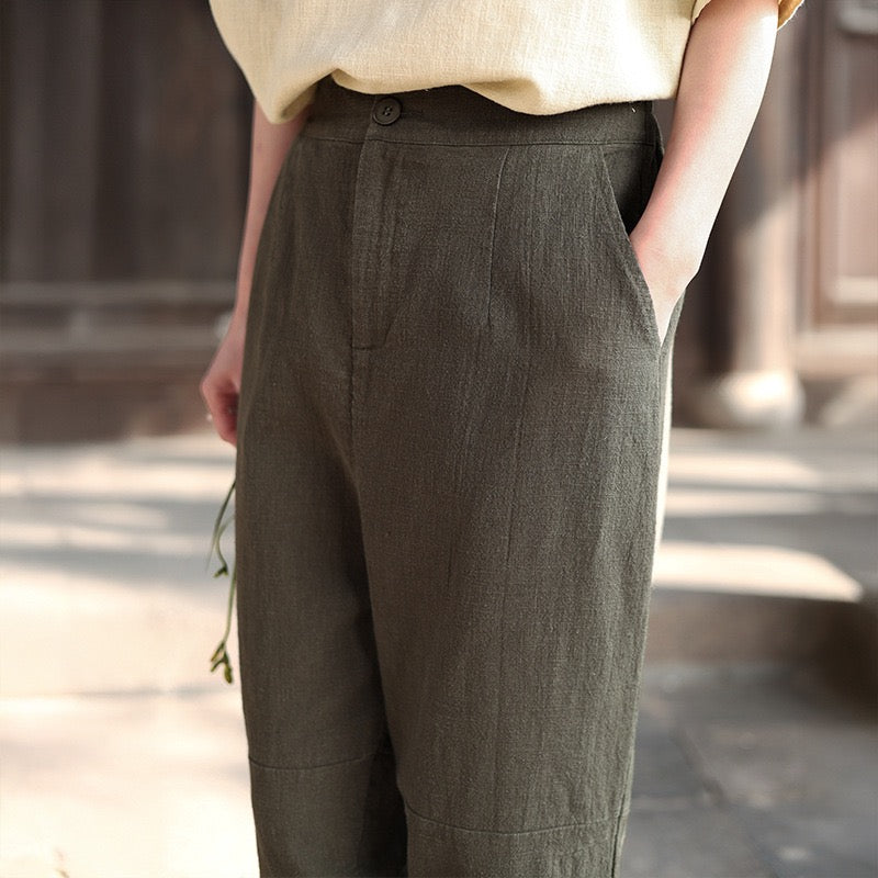 Tao One Tech™ • Business Flow Carrot Pants • Tech Pockets • Ramie Cotton