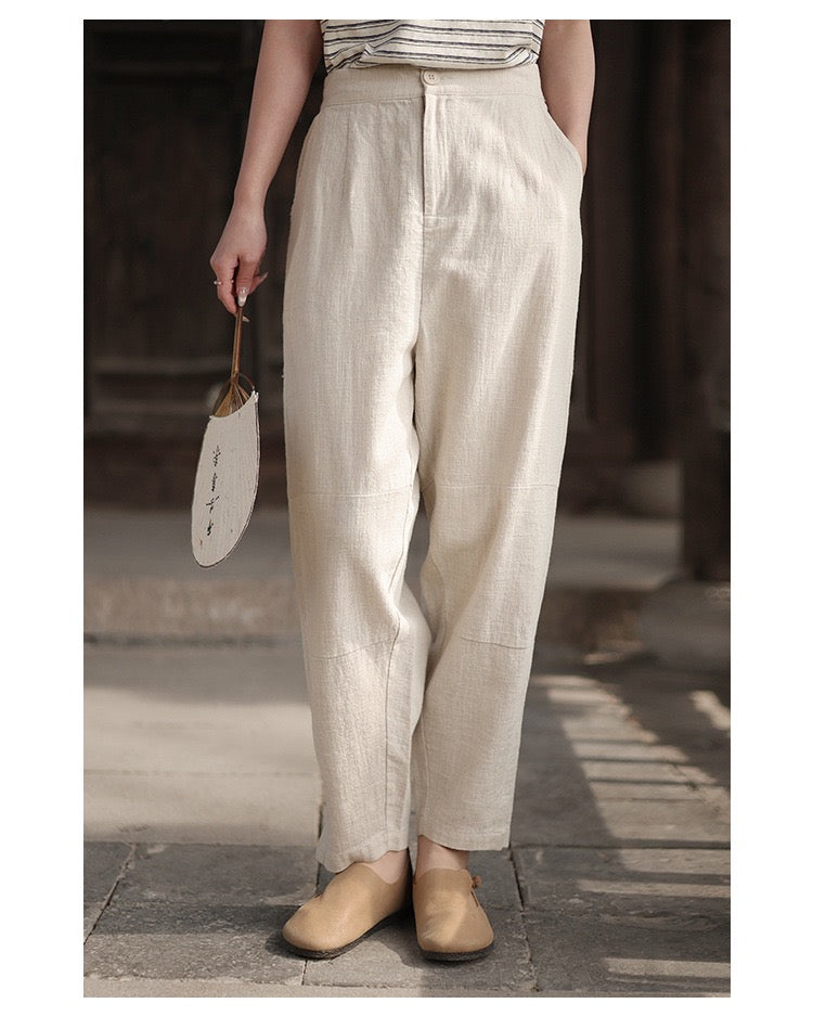 Tao One Tech™ • Business Flow Carrot Pants • Tech Pockets • Ramie Cotton