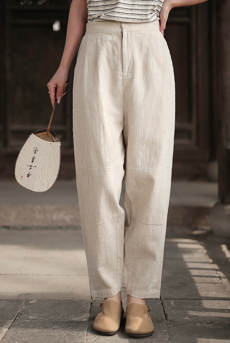 Tao One Tech™ • Business Flow Carrot Pants • Tech Pockets • Ramie Cotton