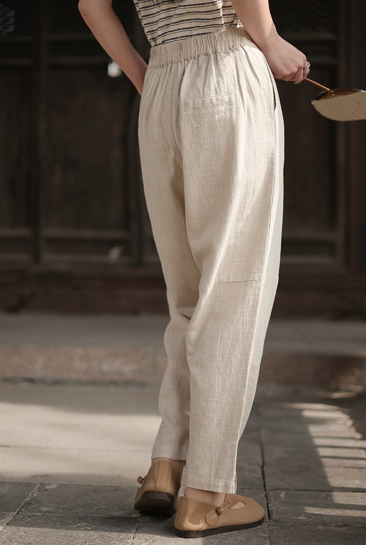 Tao One Tech™ • Business Flow Carrot Pants • Tech Pockets • Ramie Cotton