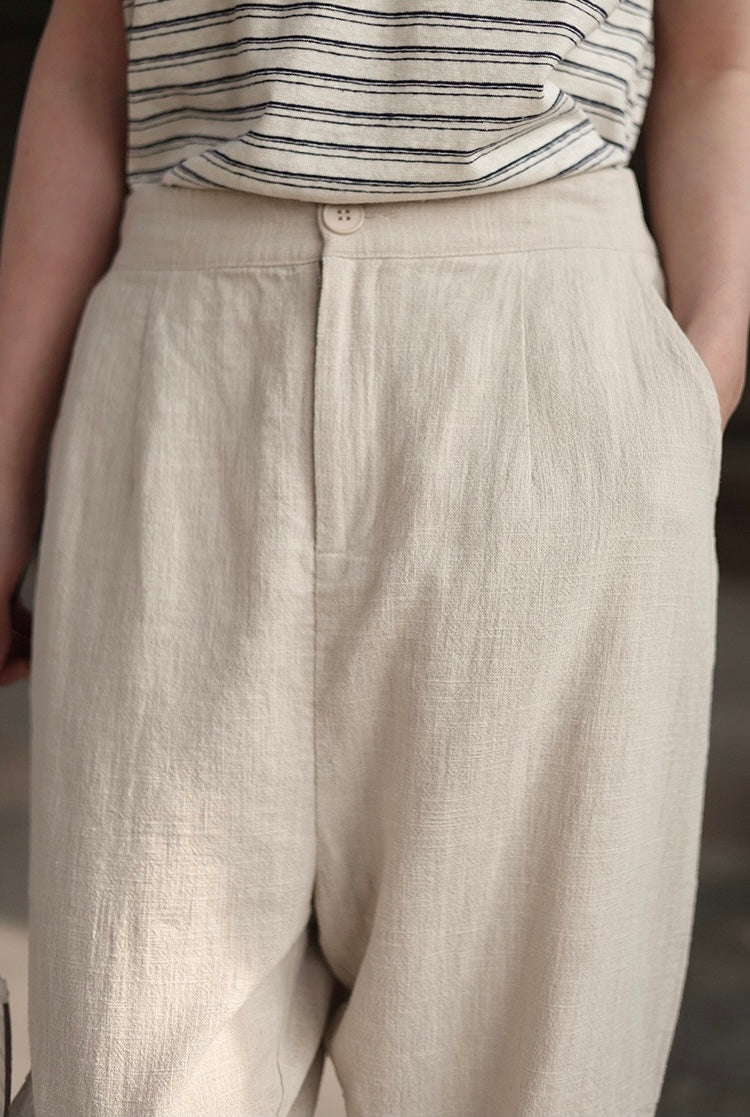 Tao One Tech™ • Business Flow Carrot Pants • Tech Pockets • Ramie Cotton
