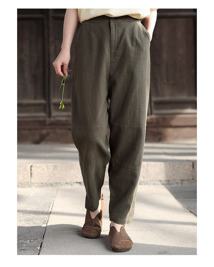 Tao One Tech™ • Business Flow Carrot Pants • Tech Pockets • Ramie Cotton