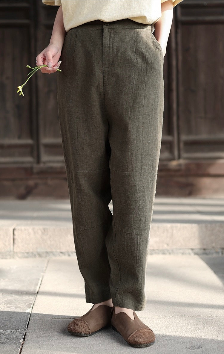 Tao One Tech™ • Business Flow Carrot Pants • Tech Pockets • Ramie Cotton