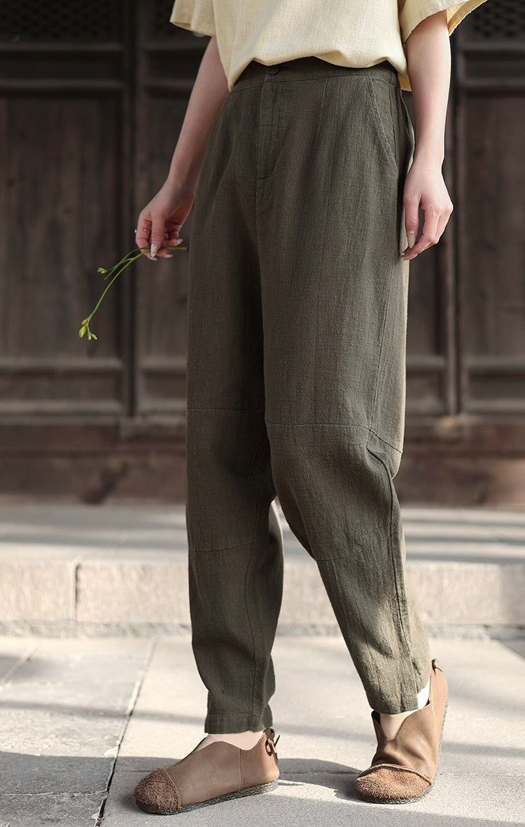 Tao One Tech™ • Business Flow Carrot Pants • Tech Pockets • Ramie Cotton