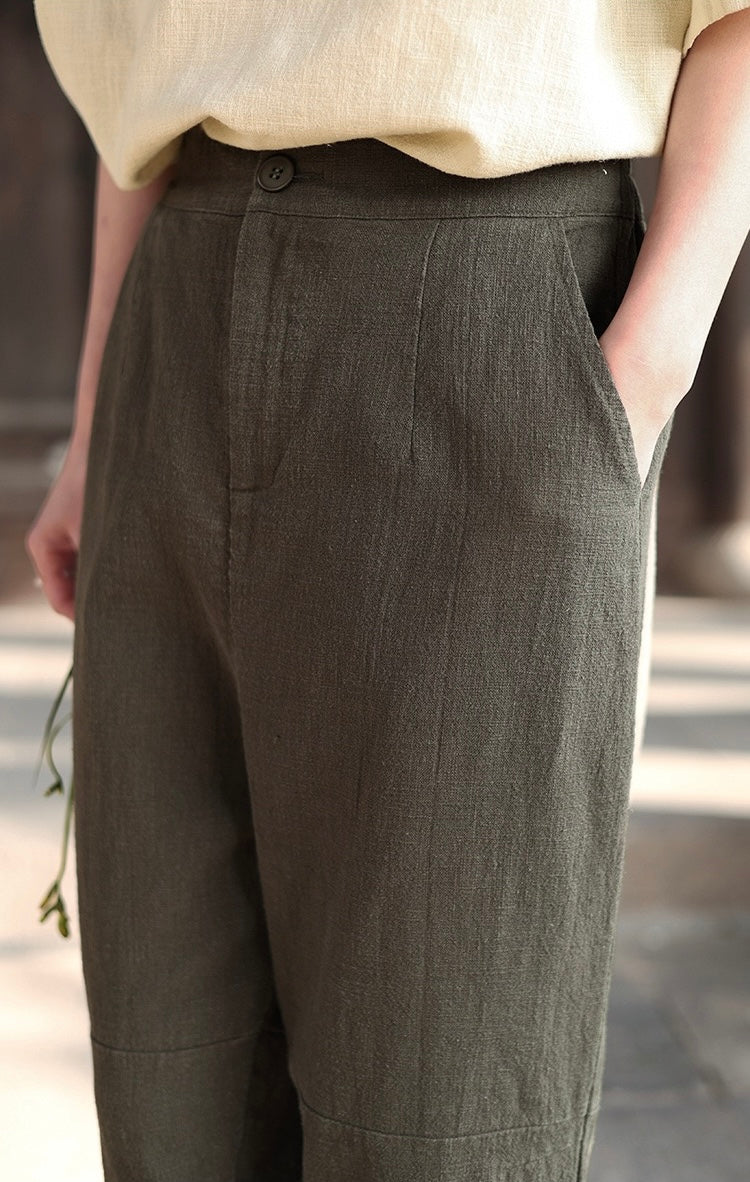 Tao One Tech™ • Business Flow Carrot Pants • Tech Pockets • Ramie Cotton