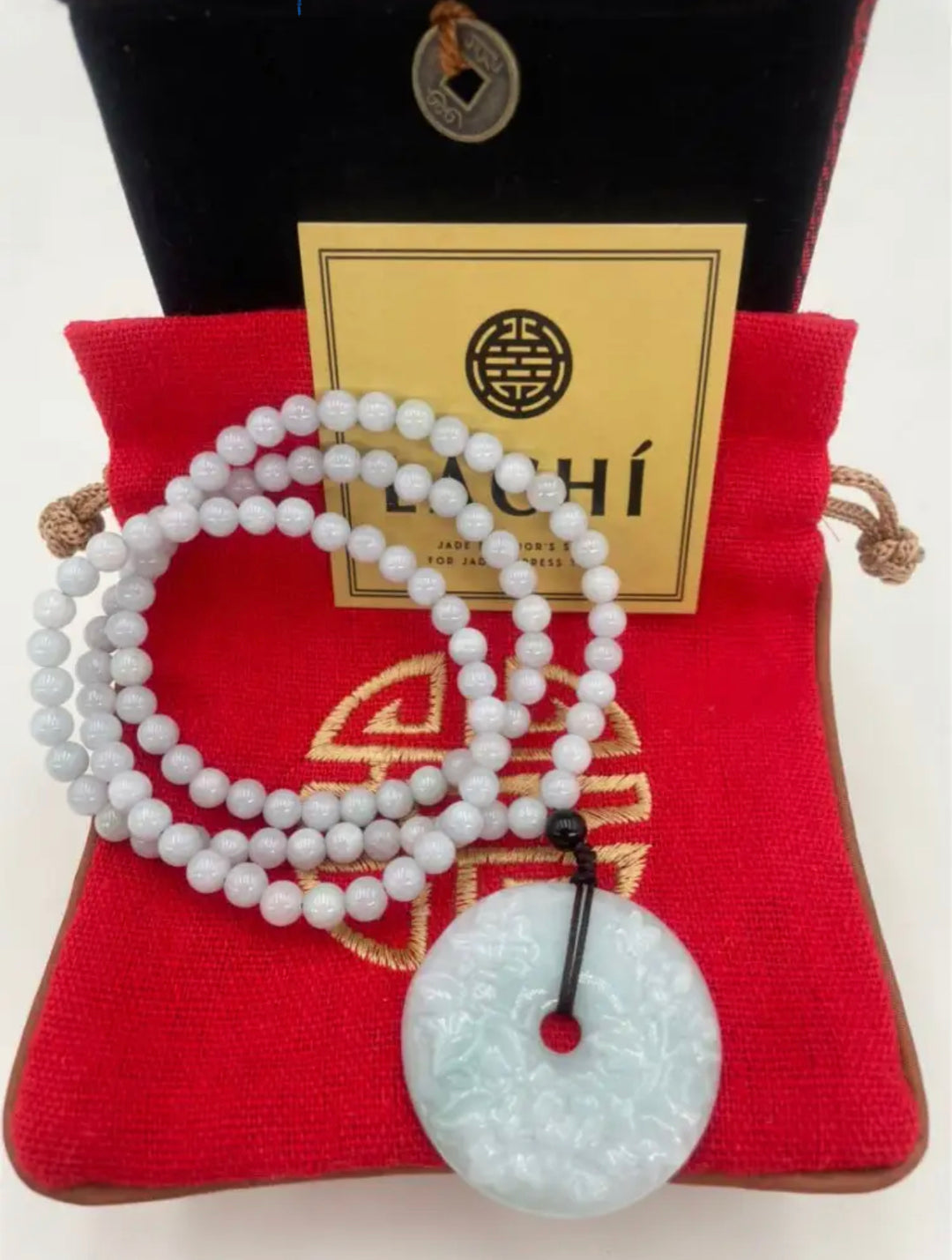 ䷙䷕ The Dao 道 of Blooming Abundance • Phoenix Flowers Jade Safety Buckle Necklace and Bracelet Set