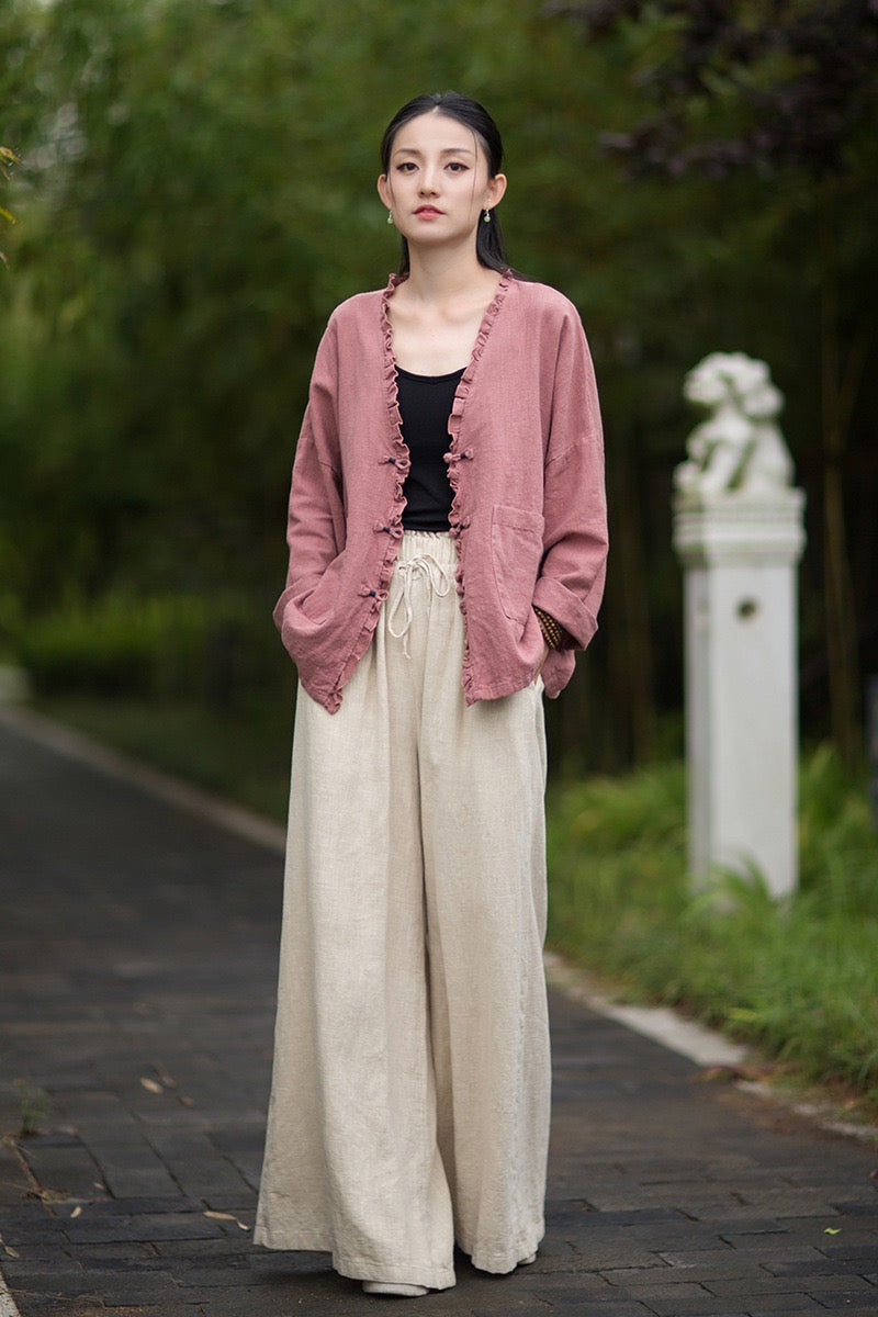 Tao One Tech™ • Zen Beautification Qigong Kimono • Cardigan Jacket • Butterfly Wing Sleeves • Ramie Cotton