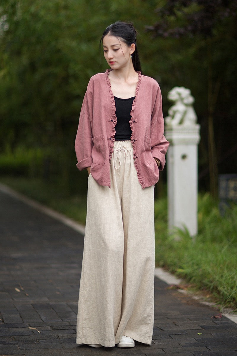 Tao One Tech™ • Zen Beautification Qigong Kimono • Cardigan Jacket • Butterfly Wing Sleeves • Ramie Cotton