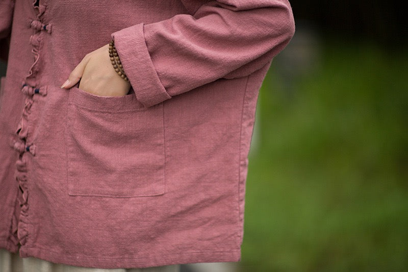Tao One Tech™ • Zen Beautification Qigong Kimono • Cardigan Jacket • Butterfly Wing Sleeves • Ramie Cotton
