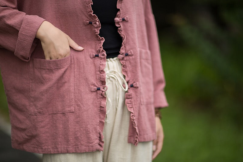 Tao One Tech™ • Zen Beautification Qigong Kimono • Cardigan Jacket • Butterfly Wing Sleeves • Ramie Cotton
