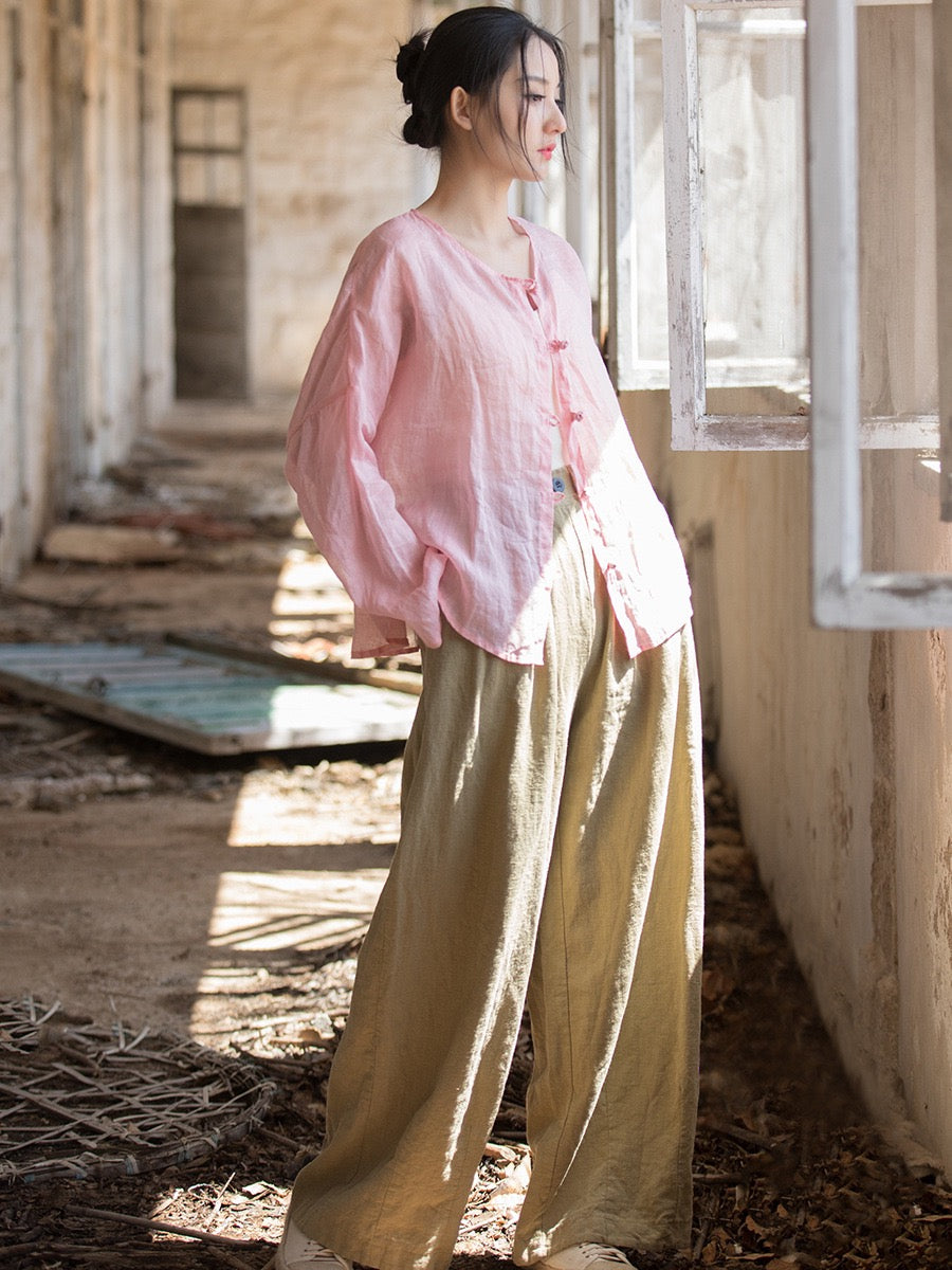 Tao One Tech™ • Zen Sunscreen Cardigan • Pure Ramie • Sheer Flow Layer • Translucent • Five Element Buckles