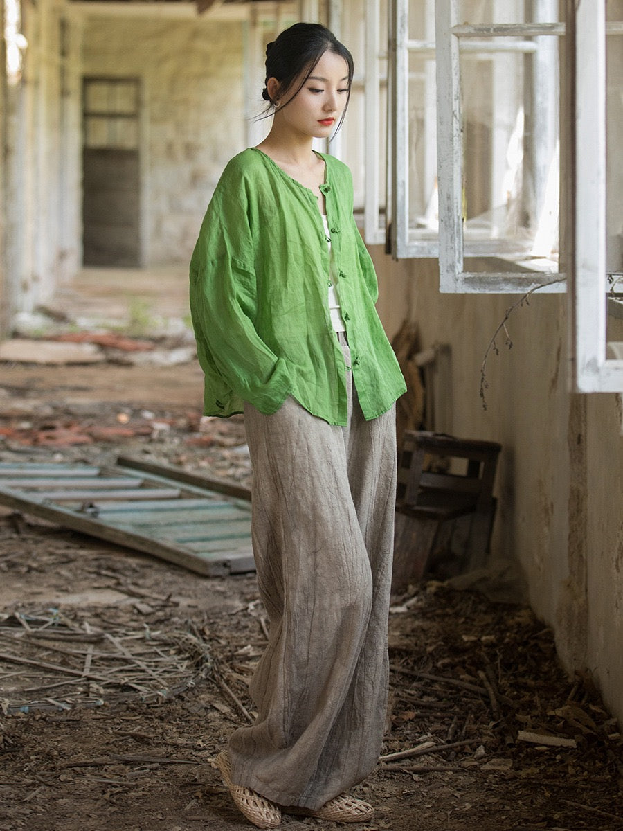 Tao One Tech™ • Zen Sunscreen Cardigan • Pure Ramie • Sheer Flow Layer • Translucent • Five Element Buckles