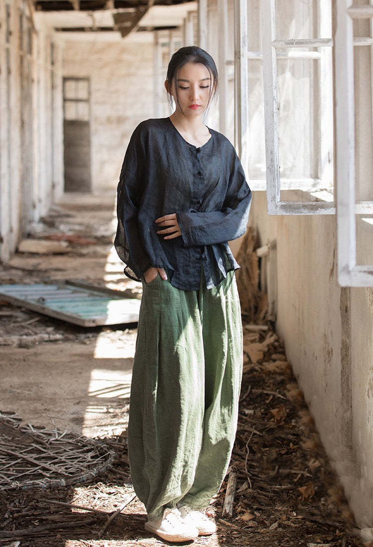 Tao One Tech™ • Zen Sunscreen Cardigan • Pure Ramie • Sheer Flow Layer • Translucent • Five Element Buckles