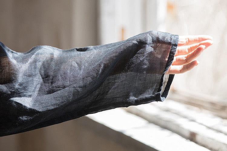 Tao One Tech™ • Zen Sunscreen Cardigan • Pure Ramie • Sheer Flow Layer • Translucent • Five Element Buckles