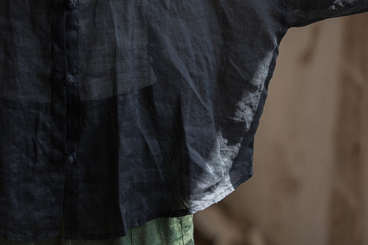 Tao One Tech™ • Zen Sunscreen Cardigan • Pure Ramie • Sheer Flow Layer • Translucent • Five Element Buckles
