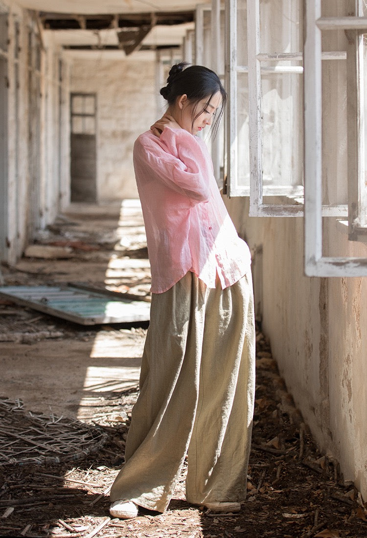 Tao One Tech™ • Zen Sunscreen Cardigan • Pure Ramie • Sheer Flow Layer • Translucent • Five Element Buckles