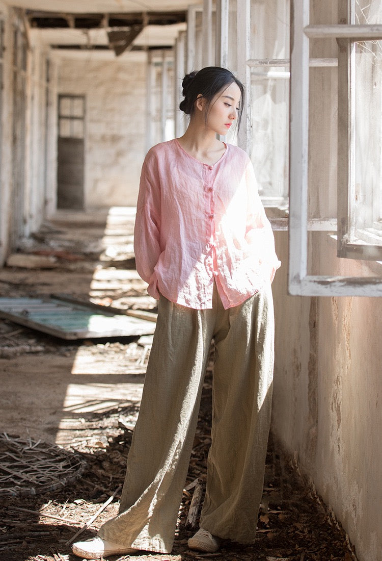 Tao One Tech™ • Zen Sunscreen Cardigan • Pure Ramie • Sheer Flow Layer • Translucent • Five Element Buckles