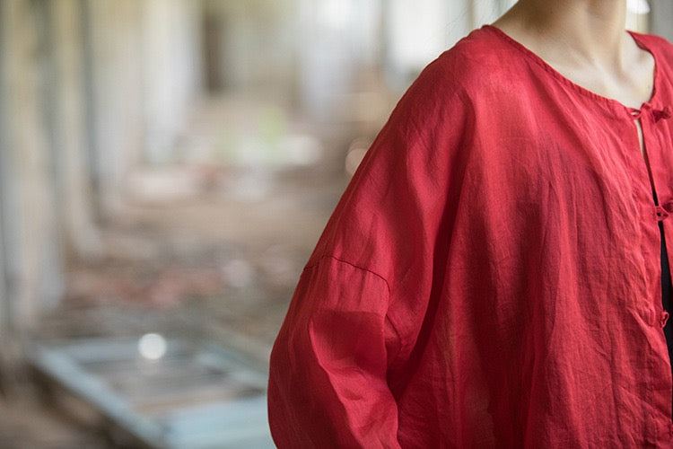 Tao One Tech™ • Zen Sunscreen Cardigan • Pure Ramie • Sheer Flow Layer • Translucent • Five Element Buckles