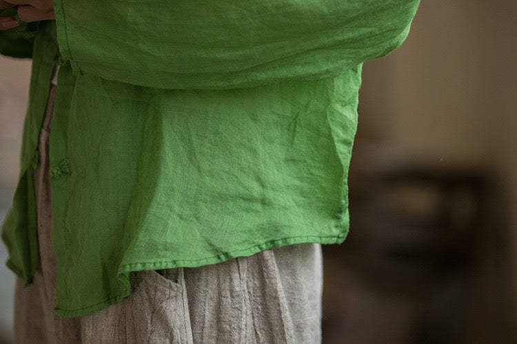 Tao One Tech™ • Zen Sunscreen Cardigan • Pure Ramie • Sheer Flow Layer • Translucent • Five Element Buckles