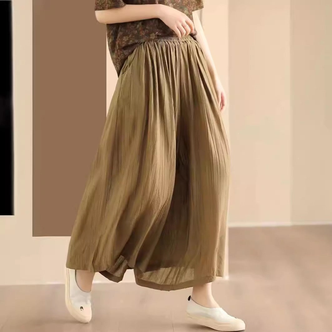 Tao One Tech™ • Flowy Skirt Pants • Wide Leg Pants • Cropped Pants • Tech Pockets • Tencel Lyocell Cotton