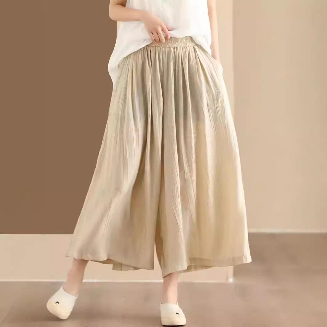 Tao One Tech™ • Flowy Skirt Pants • Wide Leg Pants • Cropped Pants • Tech Pockets • Tencel Lyocell Cotton
