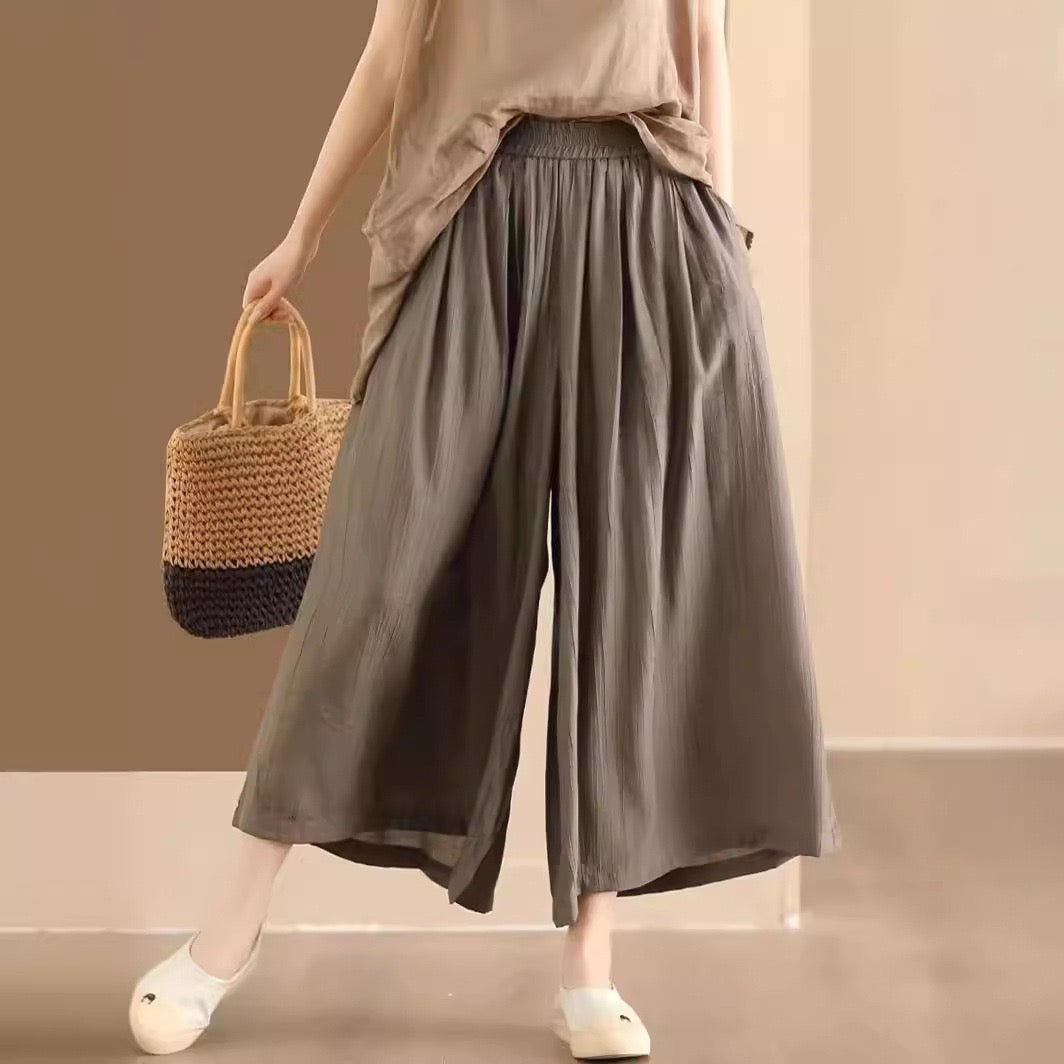 Tao One Tech™ • Flowy Skirt Pants • Wide Leg Pants • Cropped Pants • Tech Pockets • Tencel Lyocell Cotton