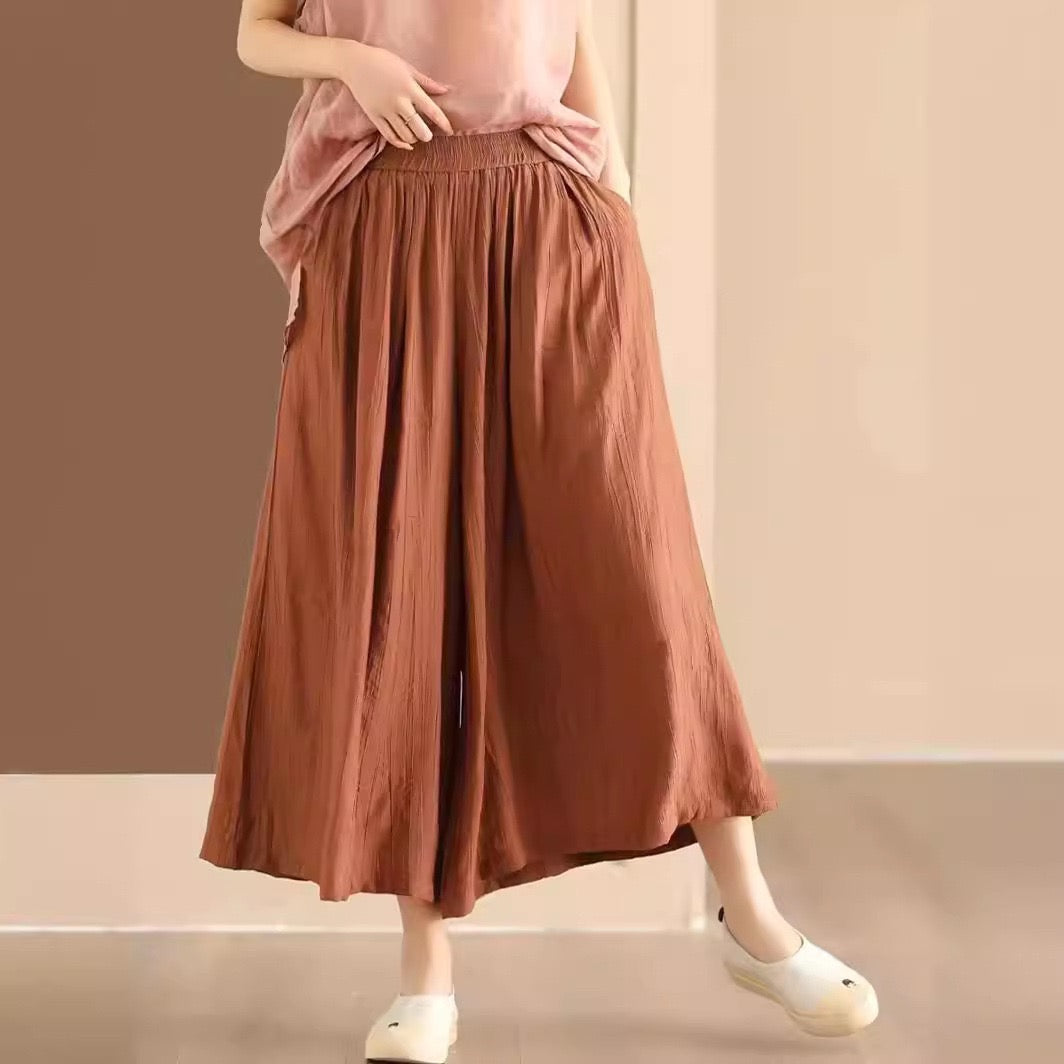 Tao One Tech™ • Flowy Skirt Pants • Wide Leg Pants • Cropped Pants • Tech Pockets • Tencel Lyocell Cotton