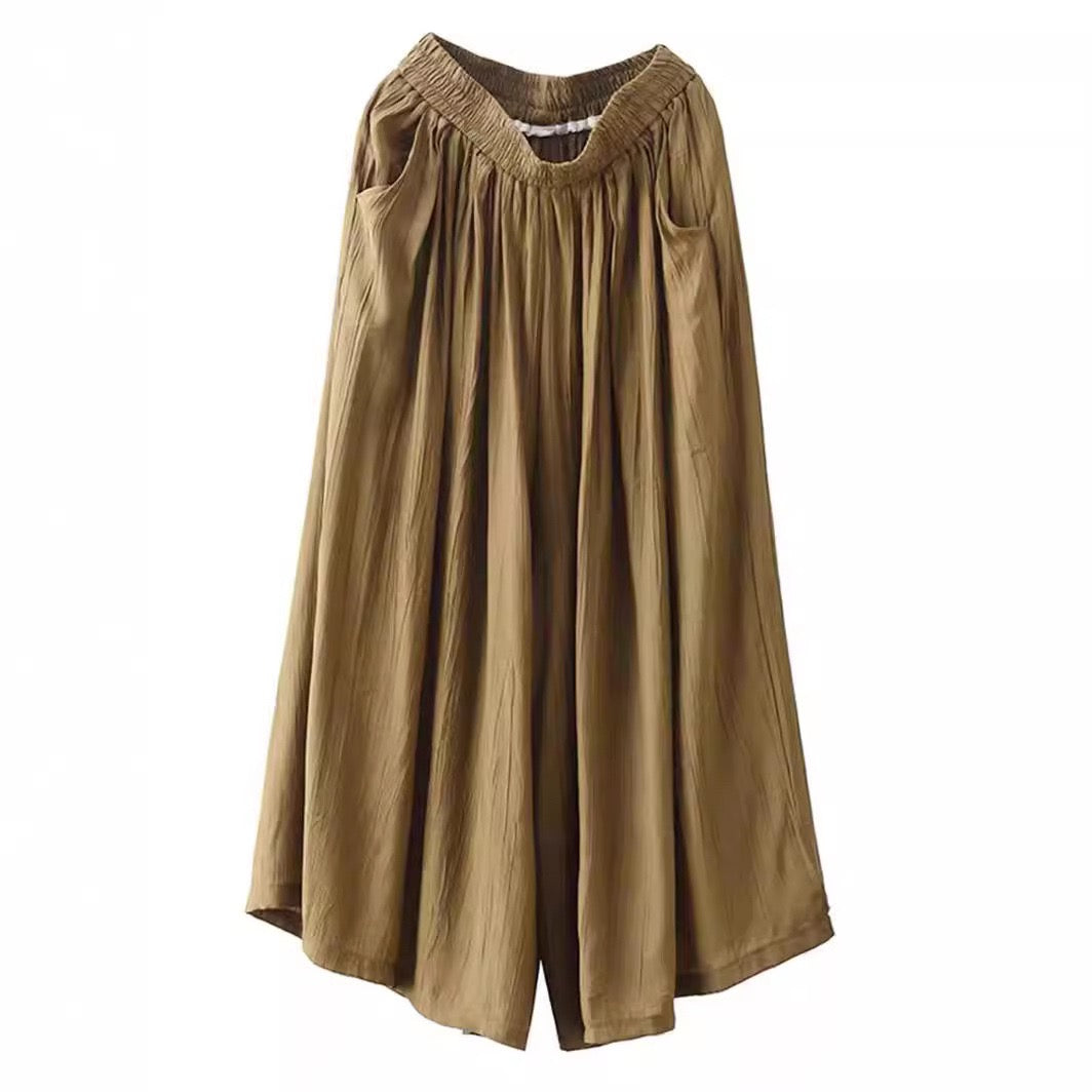 Tao One Tech™ • Flowy Skirt Pants • Wide Leg Pants • Cropped Pants • Tech Pockets • Tencel Lyocell Cotton