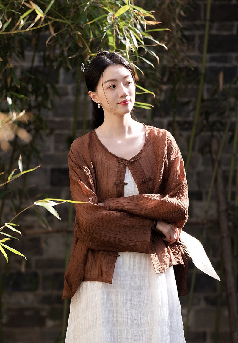 Tao One Tech™ • Tao Fairy Sunscreen Cardigan • Kimono • Hanfu • Air Conditioning Shirt • Butterfly Bat Wing Sleeves • Cooling • Sheer • Translucent • Regenerated Cellulose Fibre