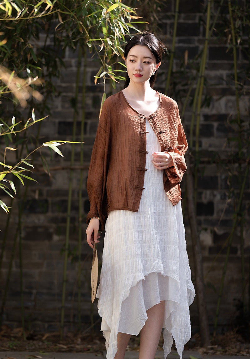 Tao One Tech™ • Tao Fairy Sunscreen Cardigan • Kimono • Hanfu • Air Conditioning Shirt • Butterfly Bat Wing Sleeves • Cooling • Sheer • Translucent • Regenerated Cellulose Fibre