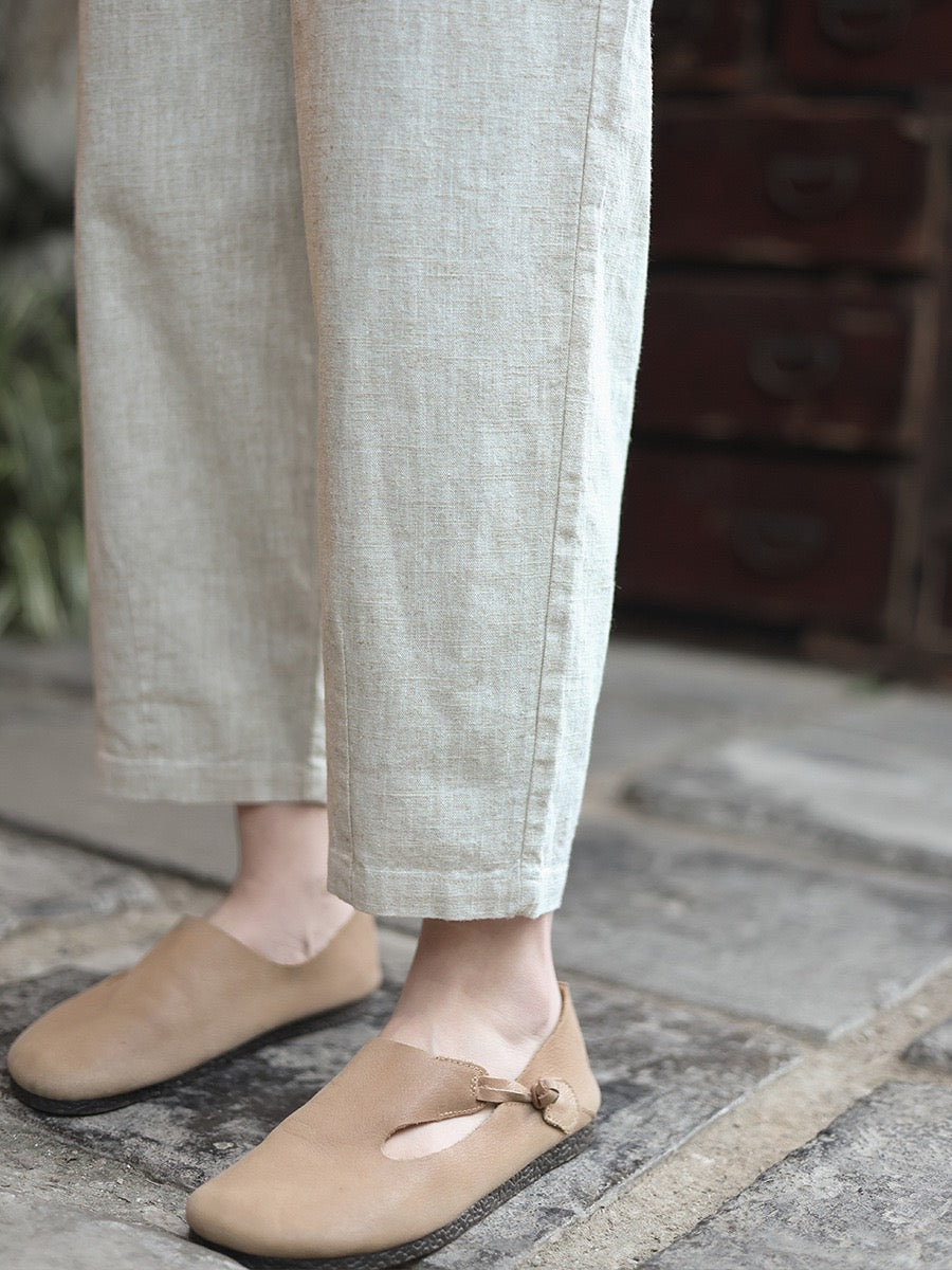 Tao One Tech™ • Business Flow Carrot Pants • High-Waisted • Cropped Pants • Bamboo Texture • Tech Pockets • Ramie Cotton • Sizes M-XXL
