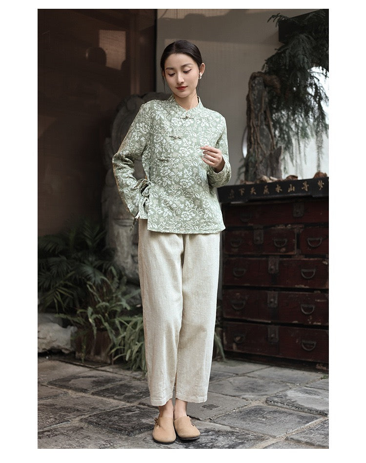 Tao One Tech™ • Business Flow Carrot Pants • High-Waisted • Cropped Pants • Bamboo Texture • Tech Pockets • Ramie Cotton • Sizes M-XXL