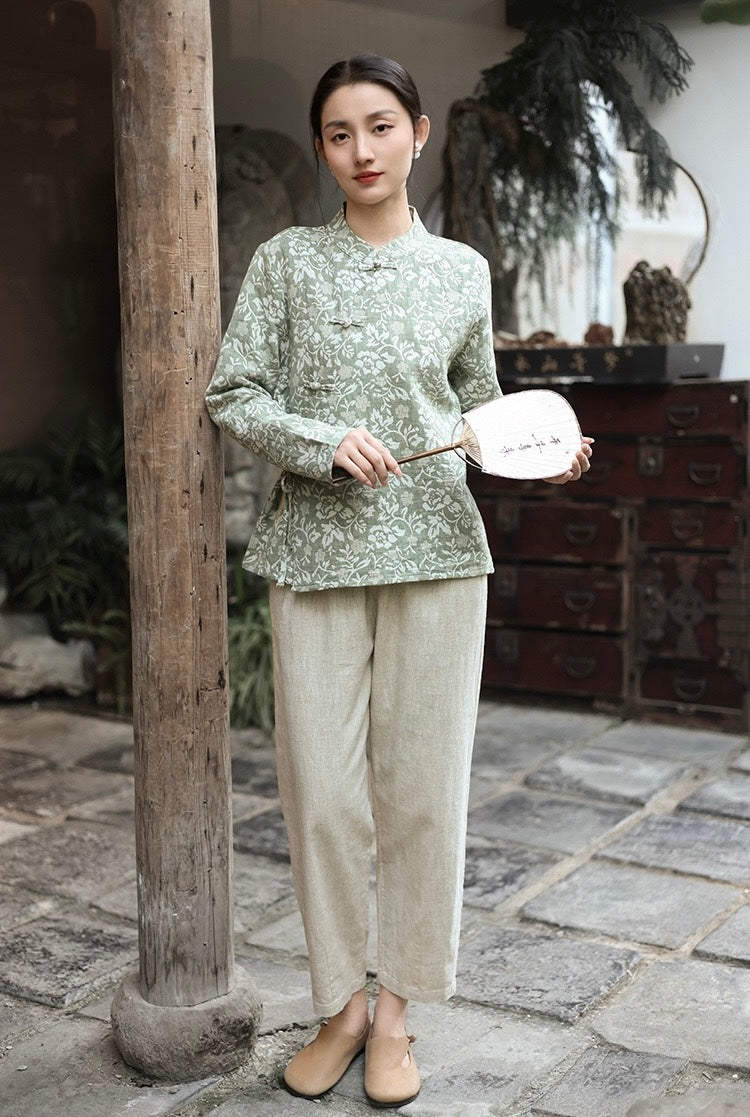 Tao One Tech™ • Business Flow Carrot Pants • High-Waisted • Cropped Pants • Bamboo Texture • Tech Pockets • Ramie Cotton • Sizes M-XXL