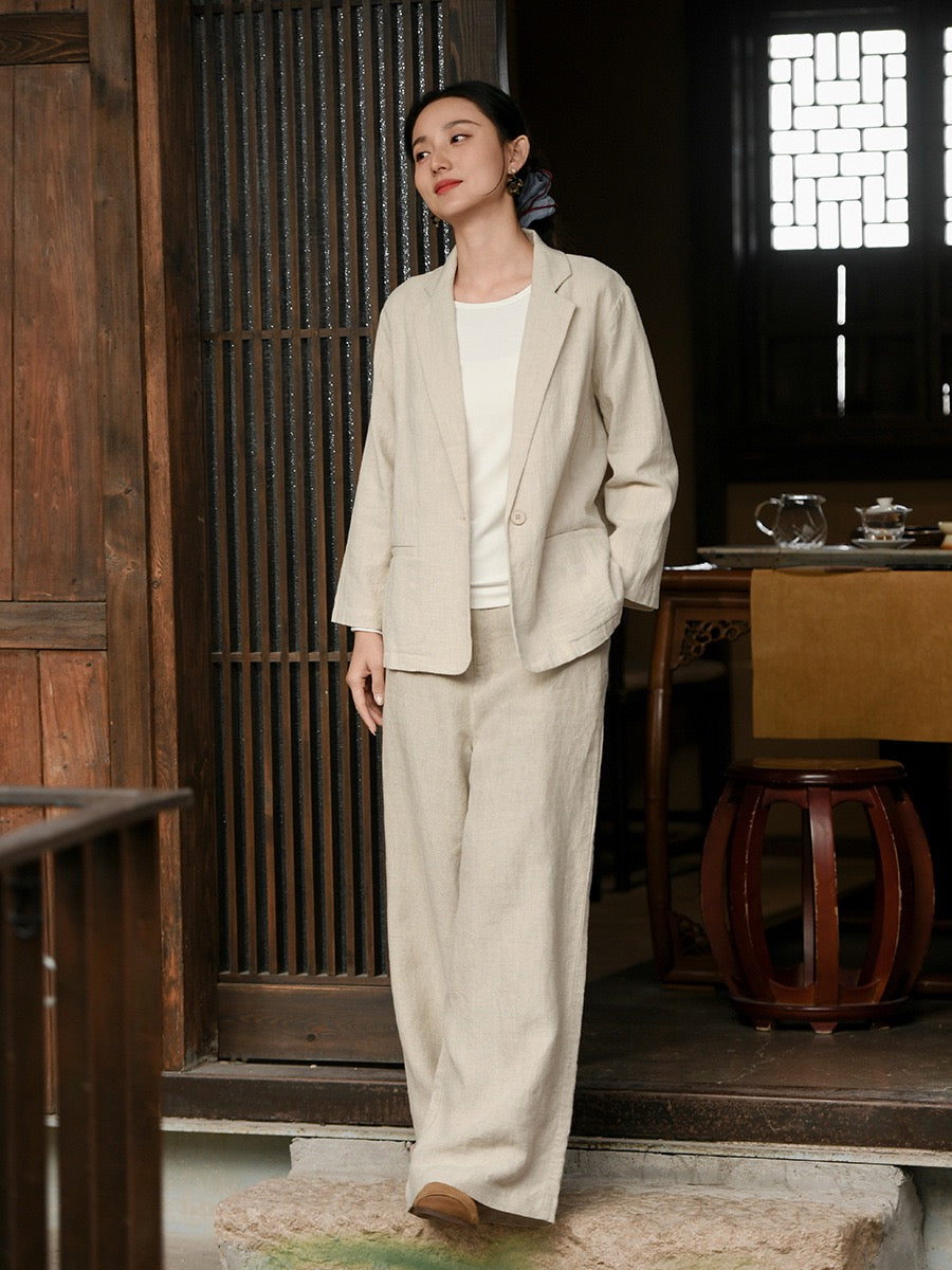 Tao One Tech™ • Business Flow Blazer Suit • Relaxed Tailored Fit • All Season Layering • Tech Pockets • Ramie Cotton • Sizes M–XXL