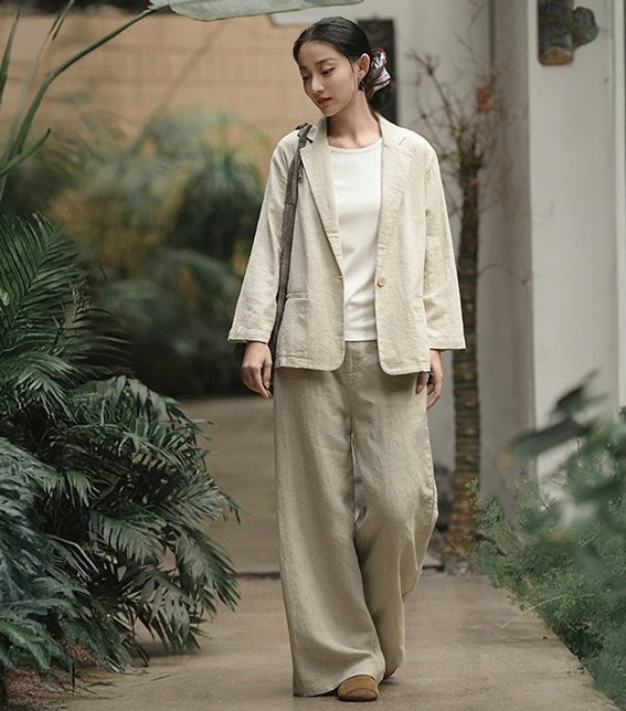 Tao One Tech™ • Business Flow Blazer Suit • Relaxed Tailored Fit • All Season Layering • Tech Pockets • Ramie Cotton • Sizes M–XXL