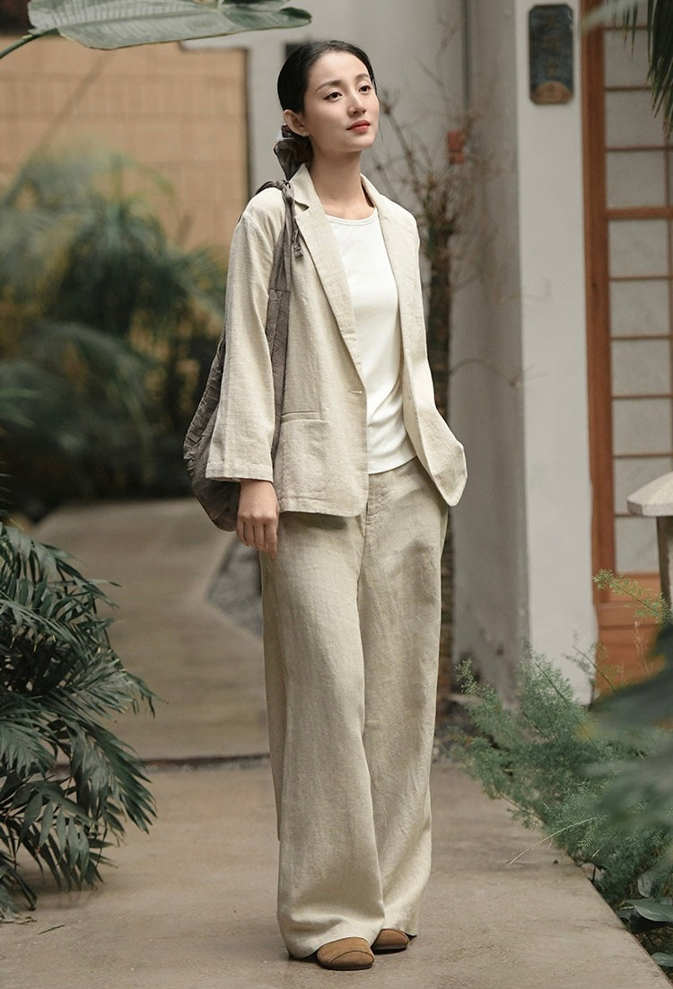 Tao One Tech™ • Business Flow Blazer Suit • Relaxed Tailored Fit • All Season Layering • Tech Pockets • Ramie Cotton • Sizes M–XXL