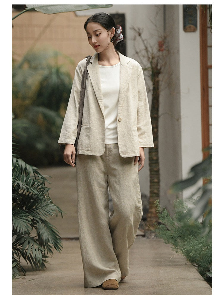 Tao One Tech™ • Business Flow Blazer Suit • Relaxed Tailored Fit • All Season Layering • Tech Pockets • Ramie Cotton • Sizes M–XXL