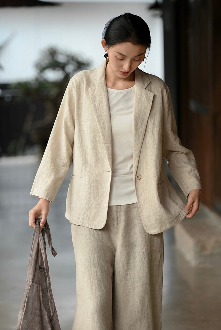 Tao One Tech™ • Business Flow Blazer Suit • Relaxed Tailored Fit • All Season Layering • Tech Pockets • Ramie Cotton • Sizes M–XXL