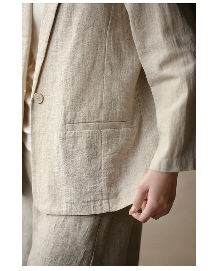 Tao One Tech™ • Business Flow Blazer Suit • Relaxed Tailored Fit • All Season Layering • Tech Pockets • Ramie Cotton • Sizes M–XXL
