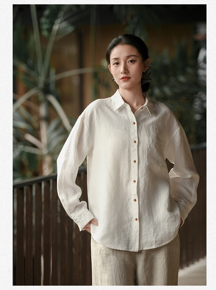 Tao One Tech™ • Business Flow Dress Shirt • Relaxed Tailored Fit • Sunscreen Layer • All Season Layering • Pure Hemp • Sizes M–XXL