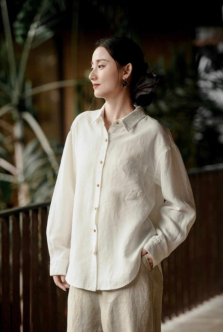 Tao One Tech™ • Business Flow Dress Shirt • Relaxed Tailored Fit • Sunscreen Layer • All Season Layering • Pure Hemp • Sizes M–XXL
