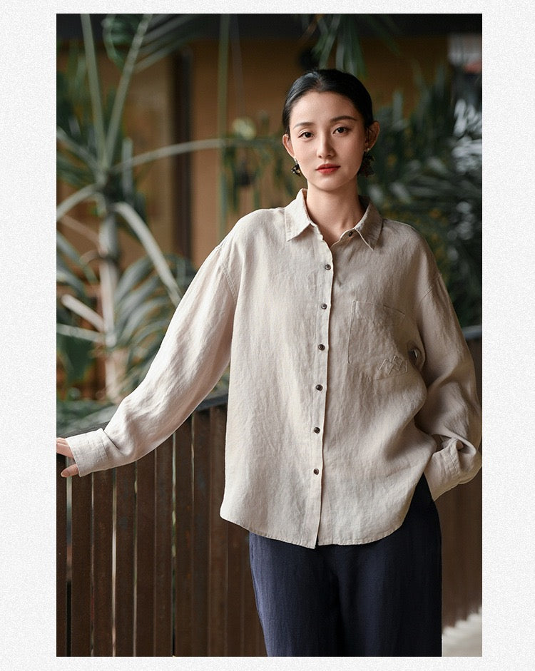 Tao One Tech™ • Business Flow Dress Shirt • Relaxed Tailored Fit • Sunscreen Layer • All Season Layering • Pure Hemp • Sizes M–XXL