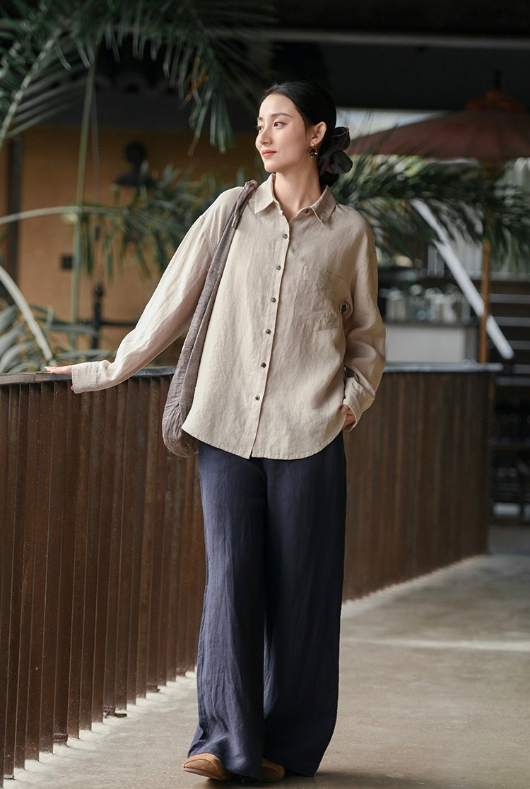 Tao One Tech™ • Business Flow Dress Shirt • Relaxed Tailored Fit • Sunscreen Layer • All Season Layering • Pure Hemp • Sizes M–XXL