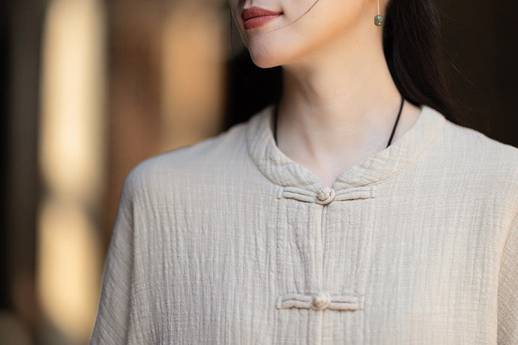 Tao One Tech™ • Zen Qigong Kimono Cardigan • Tai Chi • All Season Layering • Butterfly Bat Wing Sleeves • Tech Pockets • Bamboo Texture • Double-Layer Cotton