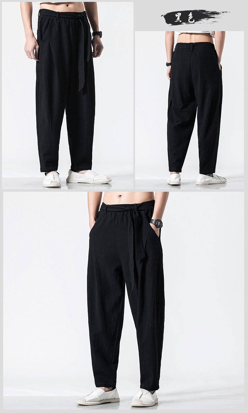 Tao One Tech™ • Heaven & Earth Energy Work Business Pants • Tech Pockets • Cotton Linen