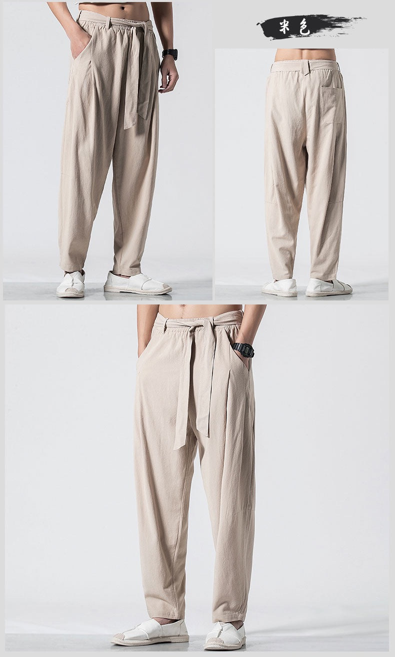 Tao One Tech™ • Heaven & Earth Energy Work Business Pants • Tech Pockets • Cotton Linen