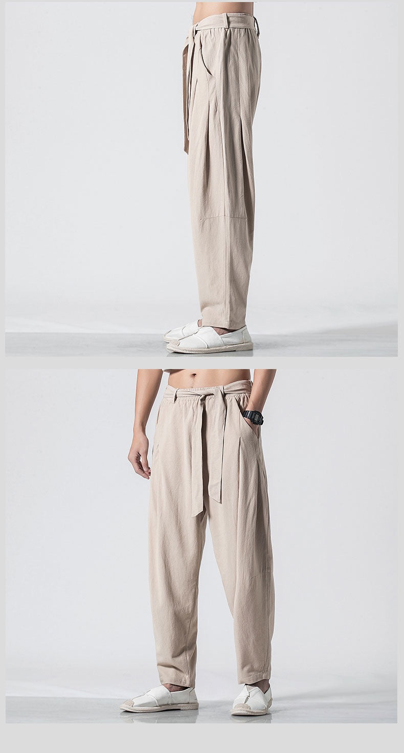 Tao One Tech™ • Heaven & Earth Energy Work Business Pants • Tech Pockets • Cotton Linen