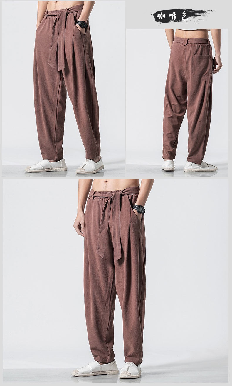 Tao One Tech™ • Heaven & Earth Energy Work Business Pants • Tech Pockets • Cotton Linen