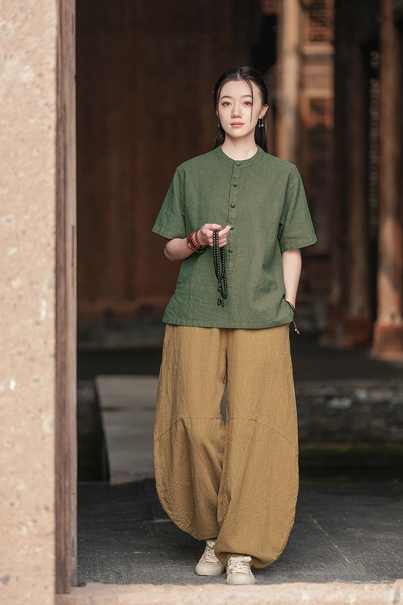 Tao One Tech™ • Zen Meditation Pants • Tai Chi Pants • Tech Pockets • 16 Colours • Sizes S-L • Ramie Cotton • With Optional Plush Velvet Lining • Gender Neutral