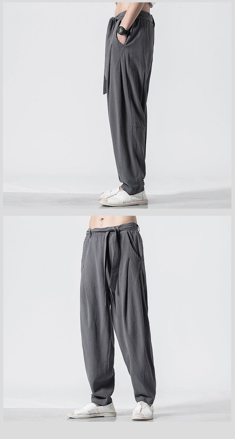 Tao One Tech™ • Heaven & Earth Energy Work Business Pants • Tech Pockets • Cotton Linen